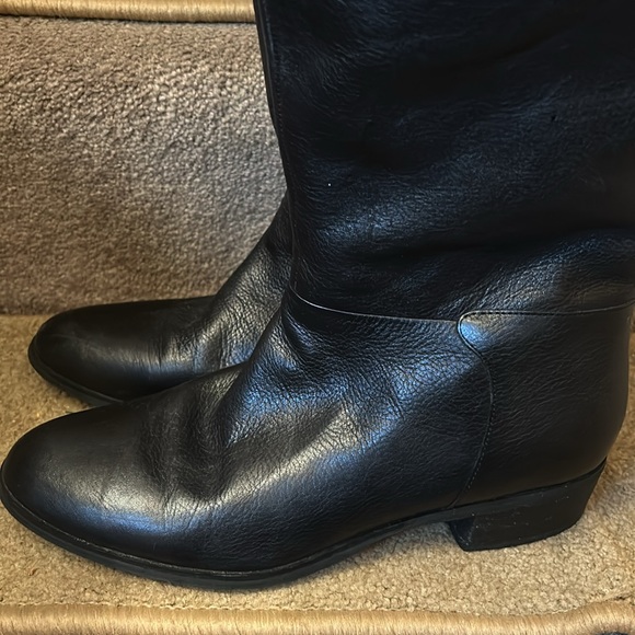 CROWN Vintage-TALL NICE BLACK LEATHER BOOTS! - Picture 6 of 11